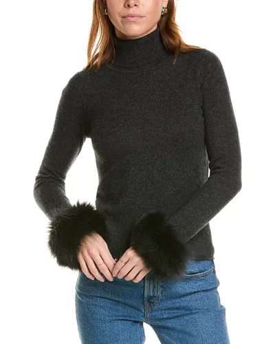 Sofiacashmere Turtleneck Cashmere Sweater In Grey