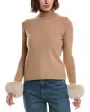 Sofiacashmere Turtleneck Cashmere Sweater In Neutral