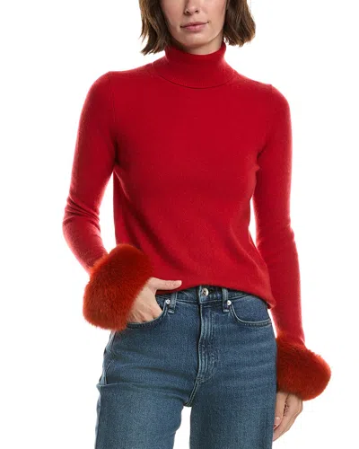 Sofiacashmere Turtleneck Cashmere Sweater In Red