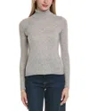 Sofiacashmere Turtleneck Wool & Cashmere-blend Sweater In Gray