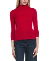 Sofiacashmere Turtleneck Wool & Cashmere-blend Sweater In Red