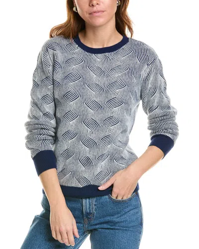 Sofiacashmere Two-tone Brioche Cable Cashmere Sweater In White