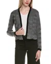 Sofiacashmere Two Tone Brioche Cable Wool & Cashmere-blend Cardigan In Black
