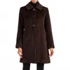 Sofiacashmere Wool And Alpaca Car Coat In Chocolate In Brown