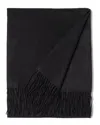 Sofiacashmere Woven Cashmere Fringed Throw In Black