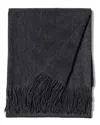Sofiacashmere Woven Cashmere Fringed Throw In Black
