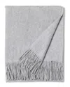 Sofiacashmere Woven Cashmere Fringed Throw In Gray