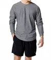 Sofibella Men's Classic Long Sleeve Top In Grey Melange In Gray