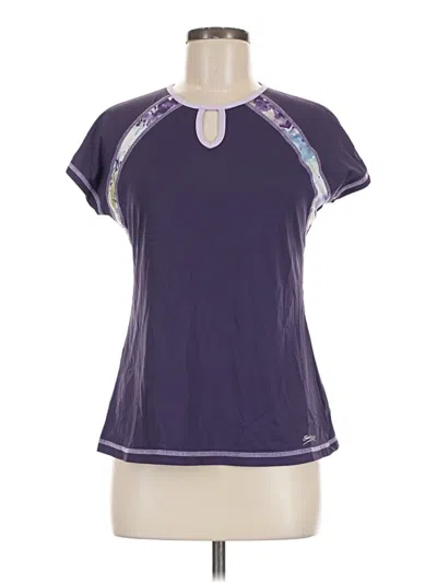 Pre-owned Sofibella Short Sleeve Top Purple Keyhole Neckline Tops
