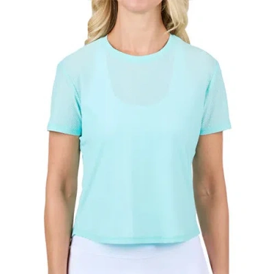 Sofibella Staples Mesh Short Sleeve Womens Tennis Shirt In Blue