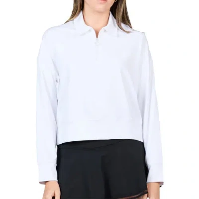 Sofibella Staples Quarter-zip Womens Golf Pullover In White