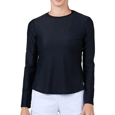 Sofibella Staples Womens Long Sleeve Tennis Shirt In Black