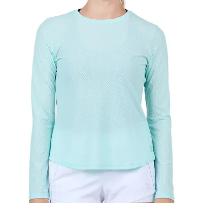 Sofibella Staples Womens Long Sleeve Tennis Shirt In Blue