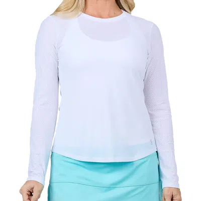 Sofibella Staples Womens Long Sleeve Tennis Shirt In White
