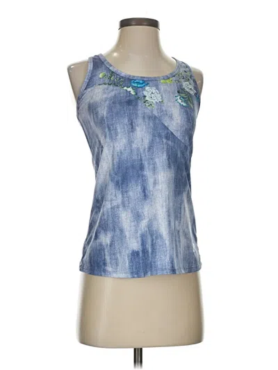 Pre-owned Sofibella Tank Top Blue Halter Neckline Tops