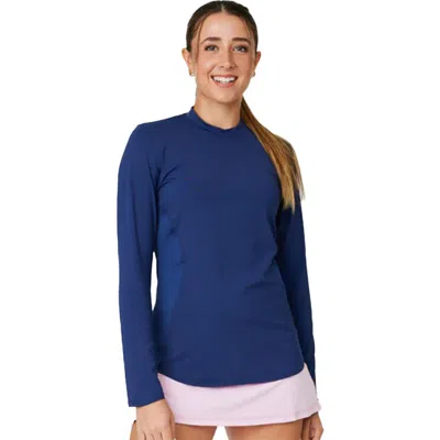 Sofibella Uv Colors Staples Womens Long Sleeve Tennis Shirt In Blue