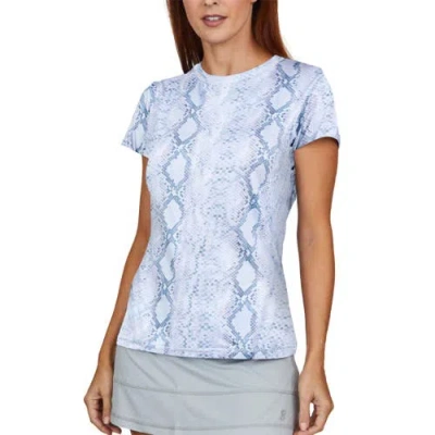 Sofibella Uv Feather Womens Tennis Short Sleeve Shirt In Blue