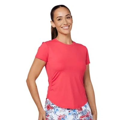 Sofibella Wild Flowers Short Sleeve Womens Tennis Shirt In Pink