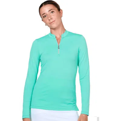 Sofibella Womens 1/4 Zip Golf Shirt In Green