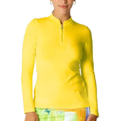 Sofibella Womens 1/4 Zip Golf Shirt In Yellow
