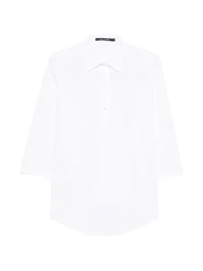 Sofie D Hoore Bait 3/4 Sleeve Shirt With Polo Neck In White