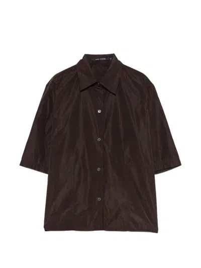 Sofie D Hoore "biscay" Short Sleeve Shirt With Pocket In Brown