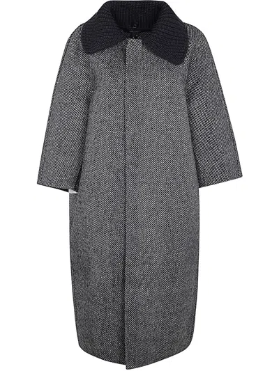 Sofie D Hoore Df Coat With Detachable Wool Collar Clothing In Grey