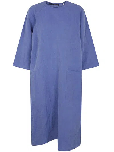Sofie D Hoore Diya Relaxed Raglan Sleeve Dress With Patch Pocket In Blue