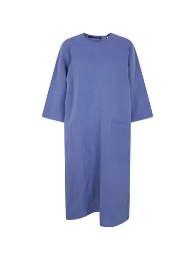 Sofie D Hoore Diya Relaxed Raglan Sleeve Dress With Patch Pocket In Blue