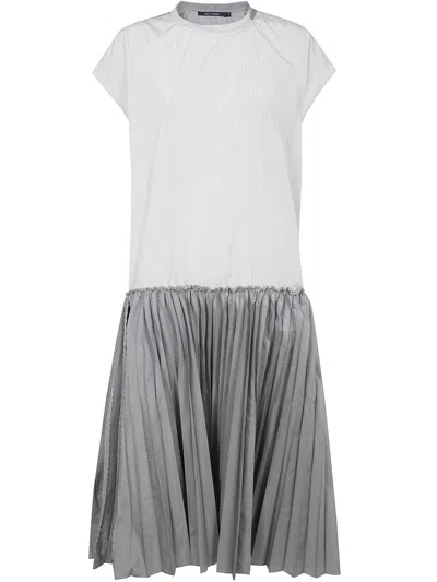 Sofie D Hoore Multi-stripe Dress With Sun Pleated Skirt Clothing In Multicolour