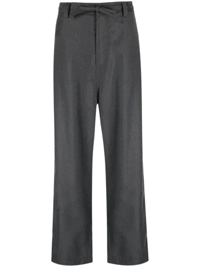 SOFIE D HOORE LOW CROTCH PANTS WITH ZIP AND DRAWSTRING,POLARIS.WNEL 02 MID GREY MELANGE