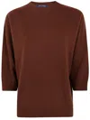 Sofie D Hoore Round Neck Oversized Wool Sweater In Brown