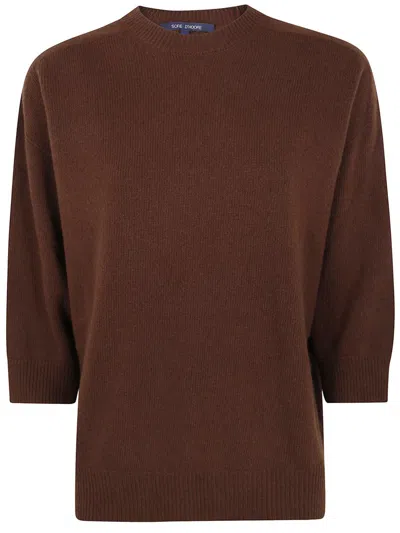 Sofie D Hoore Round Neck Oversized Wool Sweater Clothing In Brown