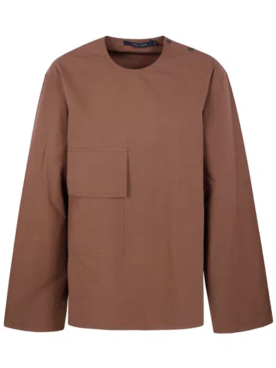 Sofie D Hoore Round Neck Pochet Shirt In Brown