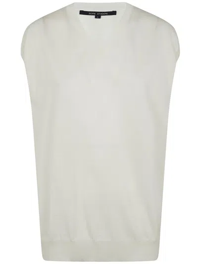Sofie D Hoore V-neck Merinos Vest Clothing In White