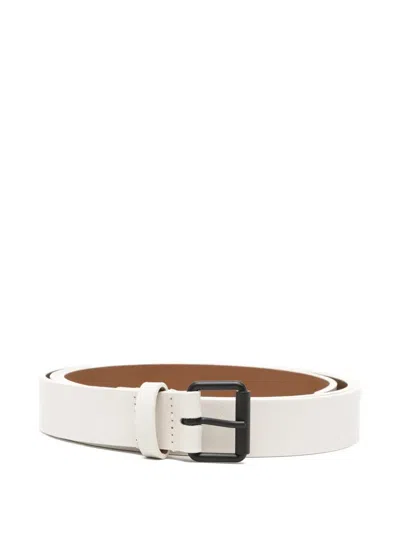 Sofie D Hoore Varnia Leather Wide Belt Mm 25 In White