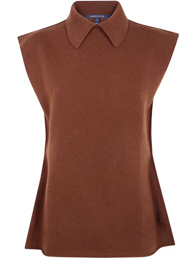 Sofie D Hoore Wool Waistcoat In Brown