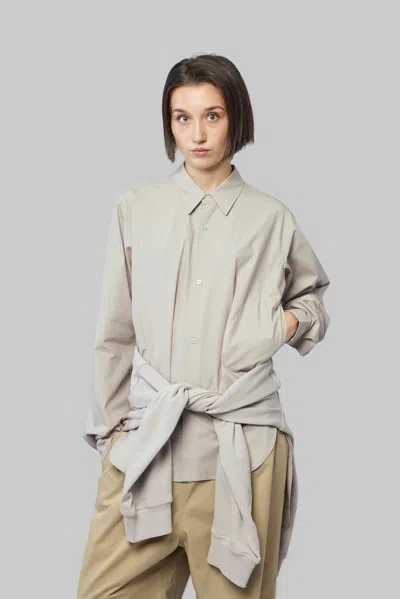 Sofie D'hoore Asymmetrical Long Sleeve Button Down Shirt In Nude & Neutrals