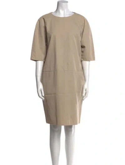 Pre-owned Sofie D'hoore Bateau Neckline Knee-length Dress In Neutral