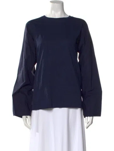 Pre-owned Sofie D'hoore Bateau Neckline Long Sleeve Blouse In Blue