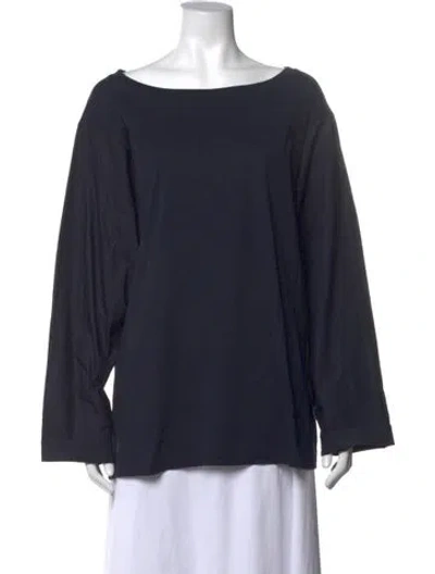 Pre-owned Sofie D'hoore Bateau Neckline Long Sleeve Top In Blue