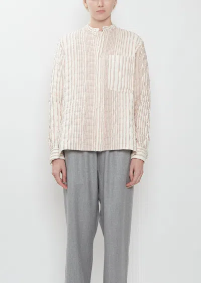 Sofie D'hoore Bela Quilted Cotton Shirt In Red Stripe