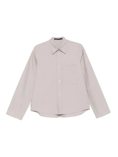 Sofie D'hoore Belone Cotton Shirt With Pocket In Gray