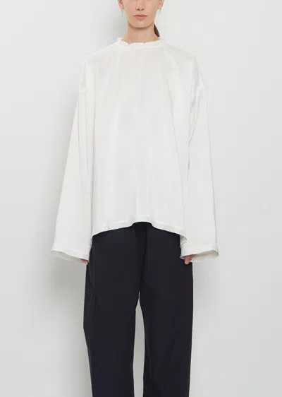 Sofie D'hoore Bisa Silk Doupion Longsleeve Top In White