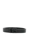 Sofie D'hoore Leather Rectangle-buckle Belt In Black
