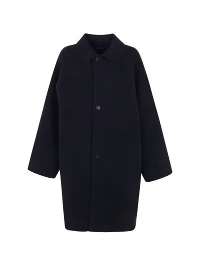 Sofie D'hoore Cebu Woollen Double Faced Blanket Coat In Black