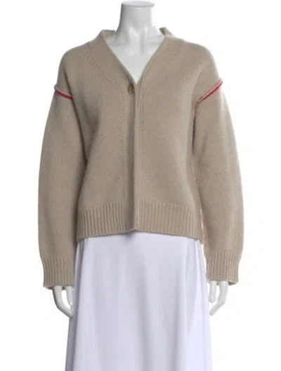 Pre-owned Sofie D'hoore Cashmere V-neck Sweater In Neutral