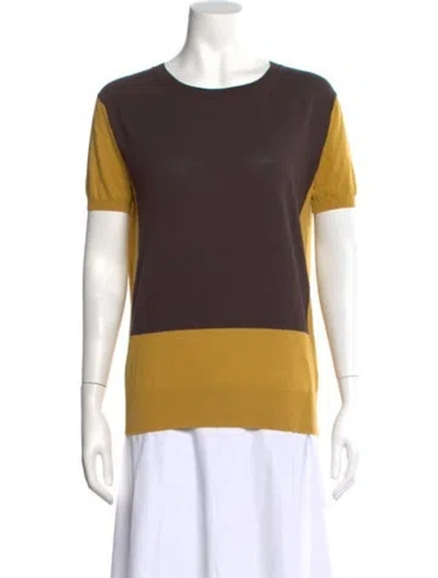 Pre-owned Sofie D'hoore Colorblock Pattern Crew Neck Top In Yellow