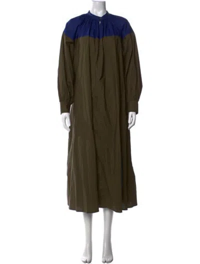 Pre-owned Sofie D'hoore Colorblock Pattern Long Dress In Green