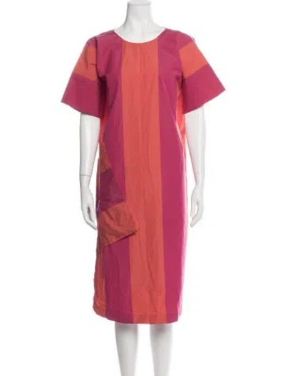 Pre-owned Sofie D'hoore Colorblock Pattern Midi Length Dress In Pink